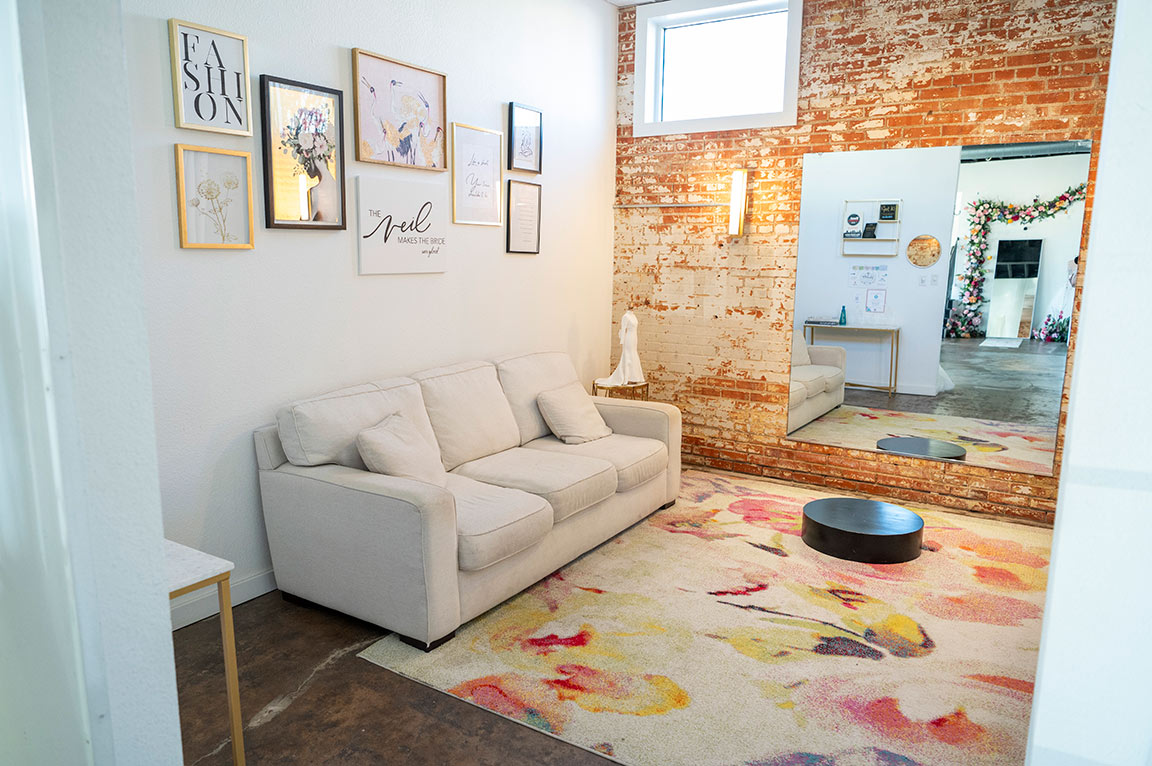 Luxury bridal salon interior serving the Dallas Fort Worth area